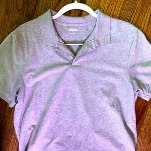 Old Navy Built-in Flex Polo Heather Gray L